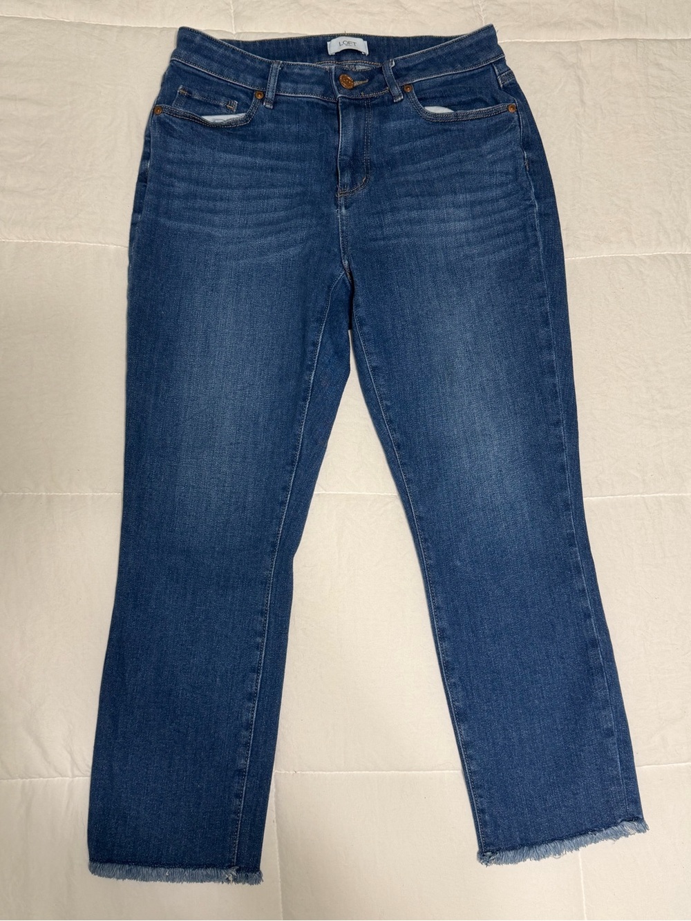 Loft Jeans Curvy Skinny Crop Raw Hem Womens Size 4